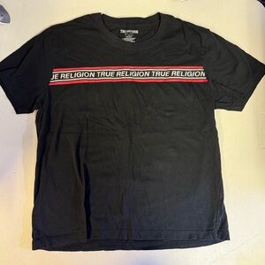 True Religion Black T-Shirt with Red Accents